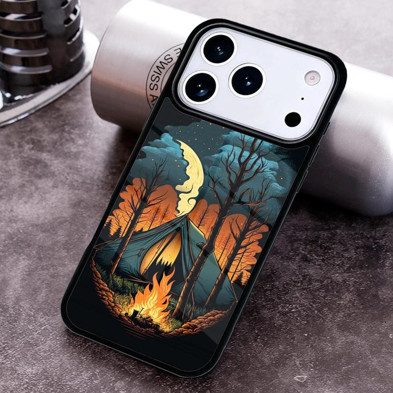 

Nature Camping Art Phone Case for iPhone 17 16 15 Pro Max Air 14 13 12 11 Plus Shockproof Capa Cover iPhone17 Pro