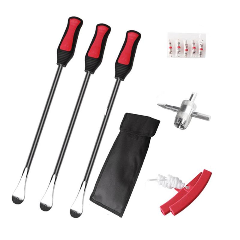 375Mm Auto Spoon Tire Kit Car Rim Protector Tire Repair Tool Tire Spoon Crowbar Tool Heavy Duty Motorcycle Bike Blackred