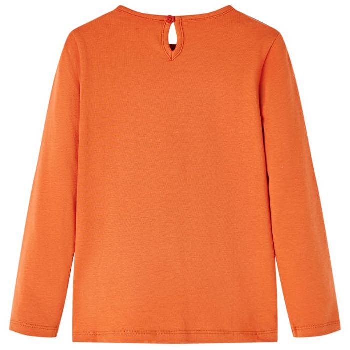 T-shirt enfants à manches longues orange brûlé 92/104/116/128/140