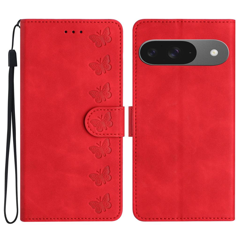 For Google Pixel 9/Pixel 9 Pro Case Imprinted Butterfly Leather Wallet Phone Cover