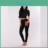 Jeans Skinny da Donna con Design Strappato e Vita Alta per Uso Casual e da Ufficio
