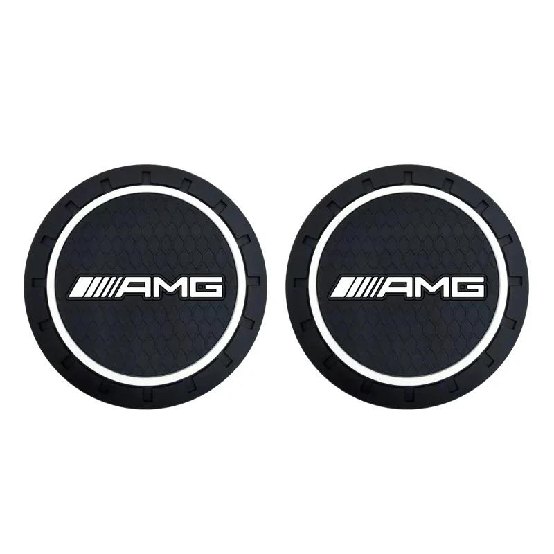 

GLC GLB 2PCS Car Water Cup Bottle Holder Anti-slip Pad Mat Silica Gel for Mercedes Benz AMG W177 W176 X166 X167 C257 C218 X253