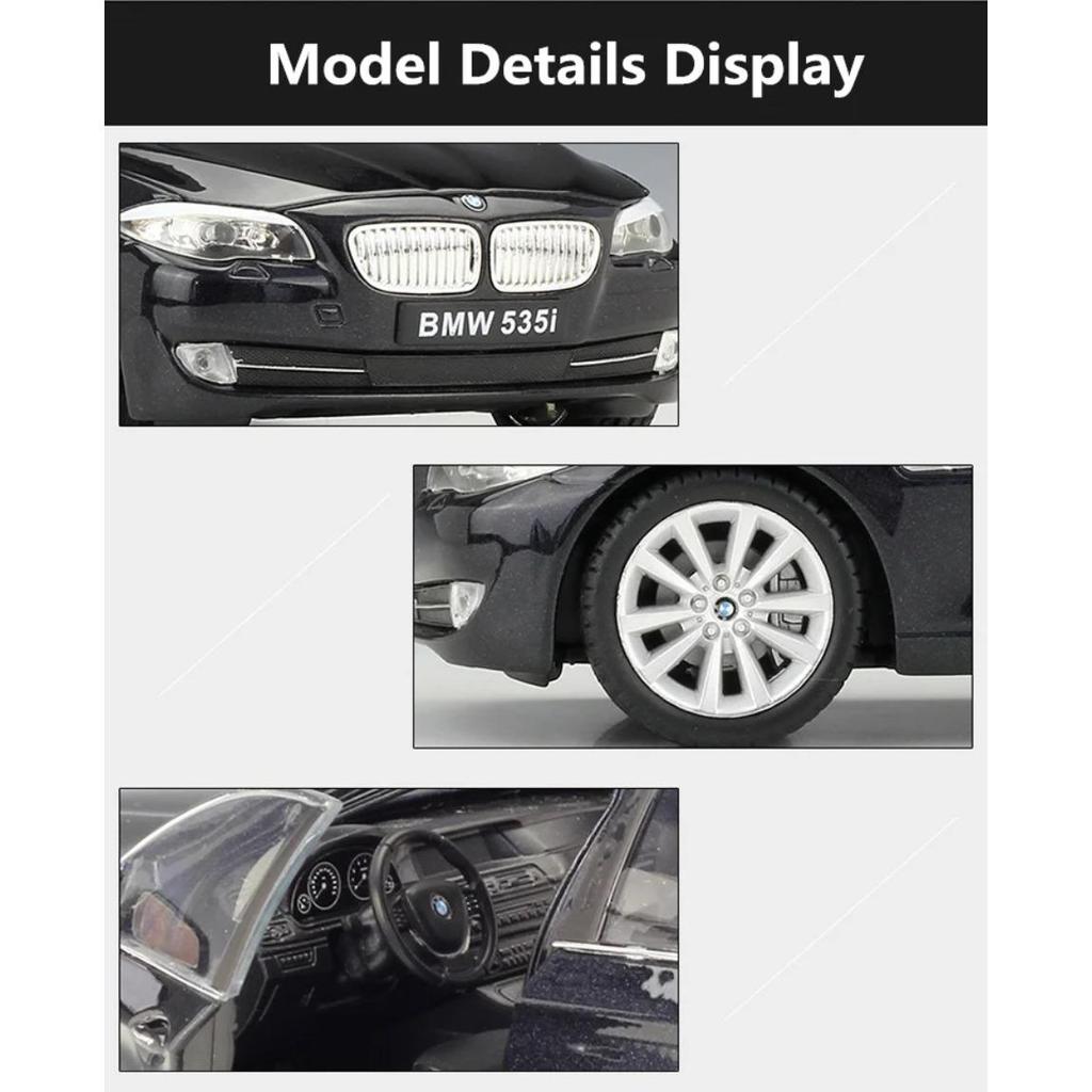 Welly 1/24 BMW 5 Series 535i Alloy Car Model Diecast Metal Toy Vehicles Car Model High Simulation Collection Childrens Toy Gifts
