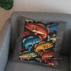2D Buntes Fischmuster Kissenbezug Muster Kissenbezug Geeignet für Sofa Schlafzimmer Auto Kissenbezug