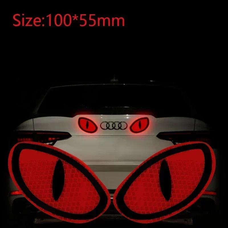 

2pcs/Set Reflective Car Stickers Motorbike Helmet Improve Your Vehicle s Visibility And Safety With Devil Eye Stickers
