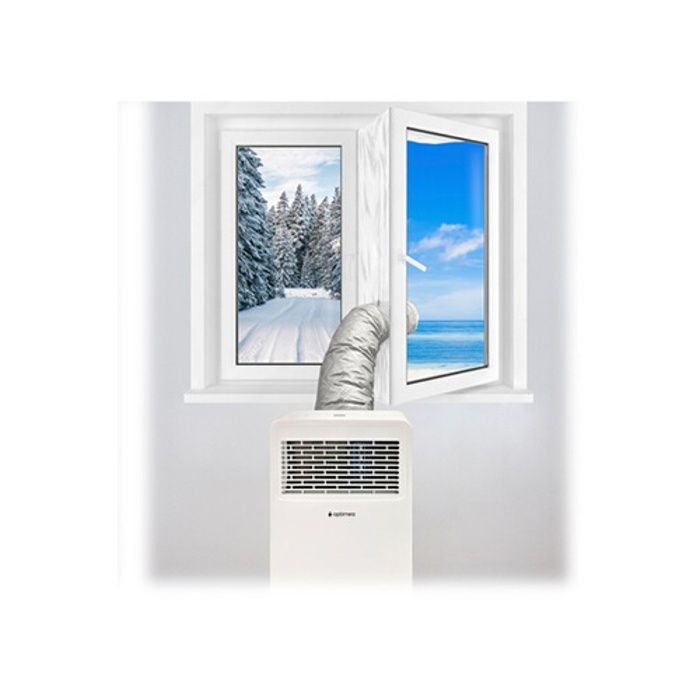 Manchon isolant universel optimea man iso pour gaine de climatiseur mobile blanc et argent