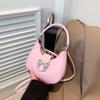 Bow Bowknot Crossbody Bag Y2k Style Half-moon Handbag Elegant Dumpling Shoulder Bag  Outdoor