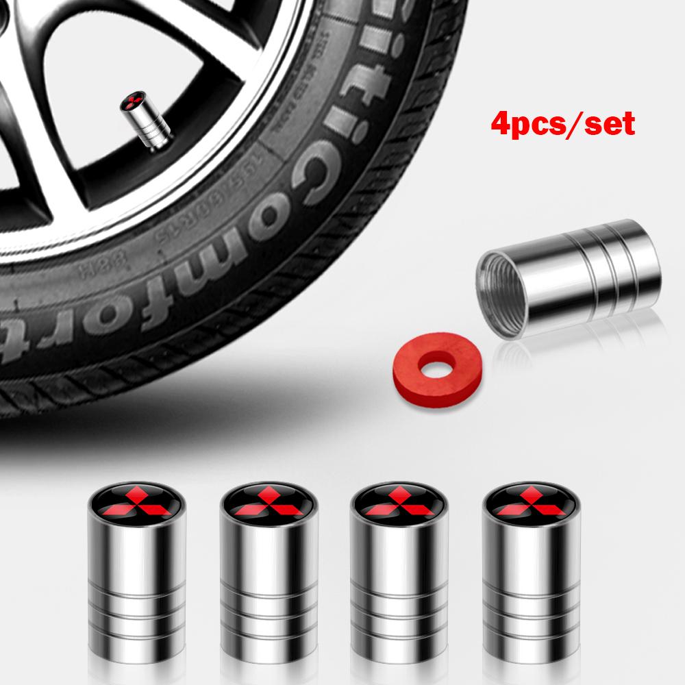 4Pcs Matte Styling Car Wheel Tire Valve Cap Tyre Rim Stem Cover Exterior Accessories For Mitsubishi Ralliart X EX ASX L200 Colt