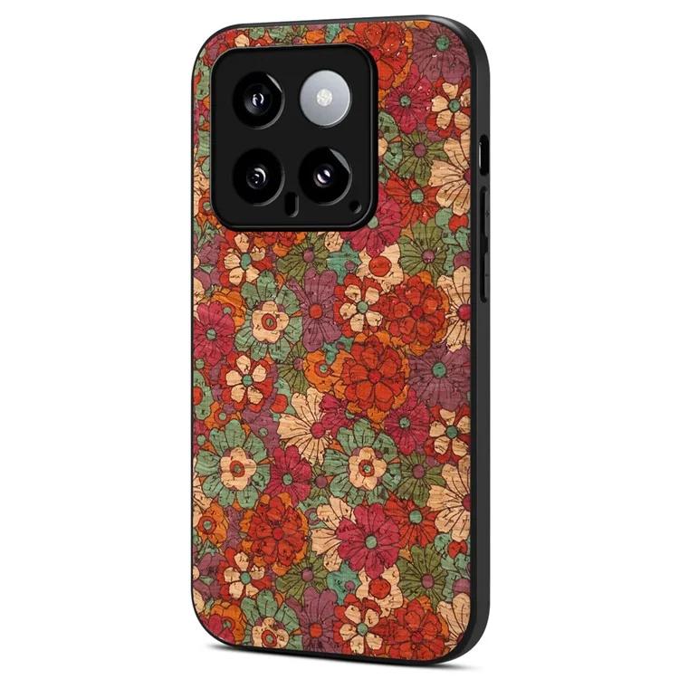 

Для Xiaomi 14 Чехол Кожа + ПК + ТПУ Чехол для телефона с рисунком