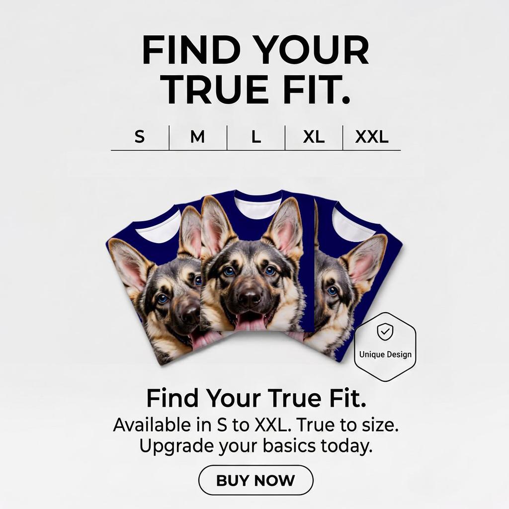 Schönes Deutscher Schäferhund 3D All Over Print Herren Rundhals T-Shirt