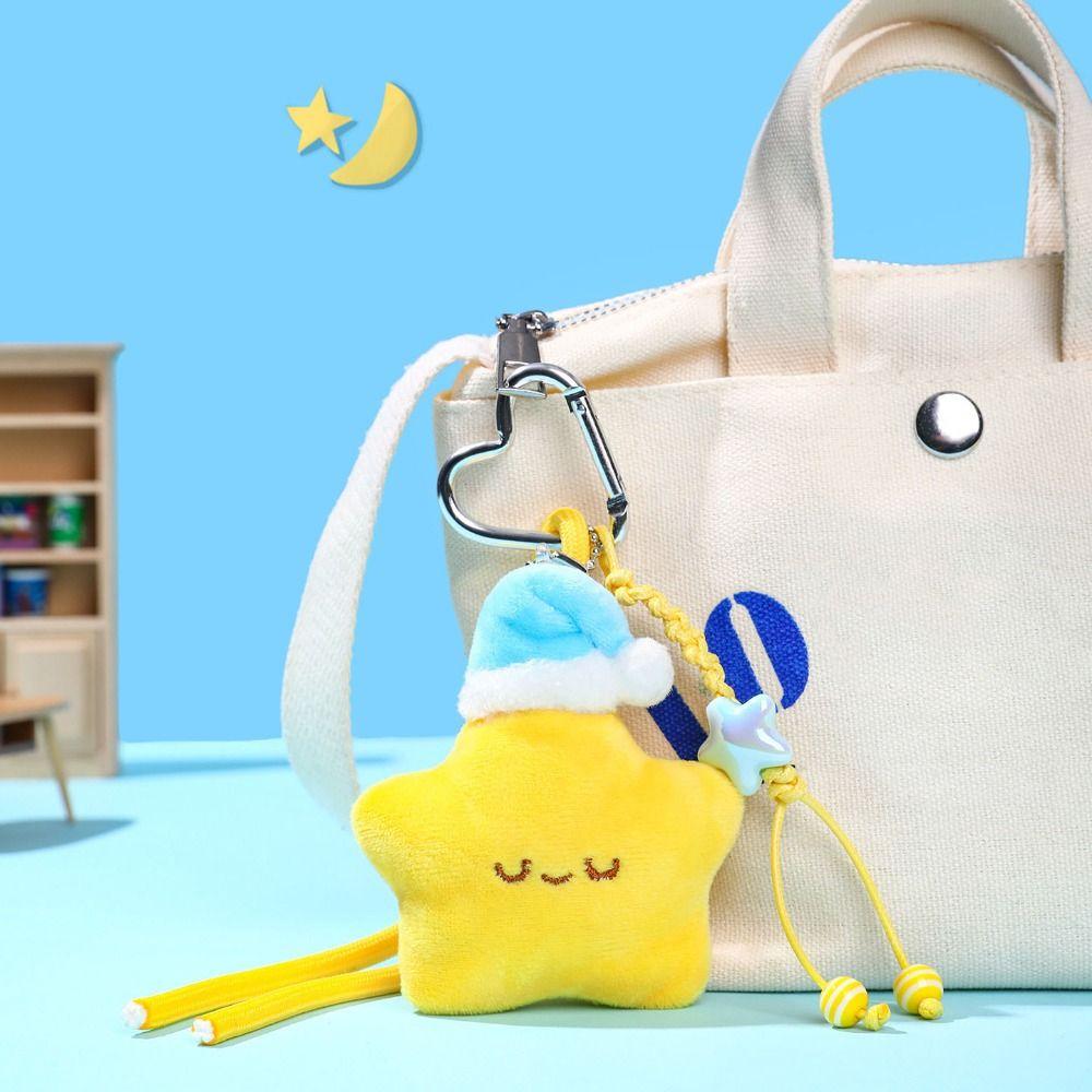 Soft Star Doll Pendant Cartoon Chirping Star Pendant Cute Plush Star Keychain Kids