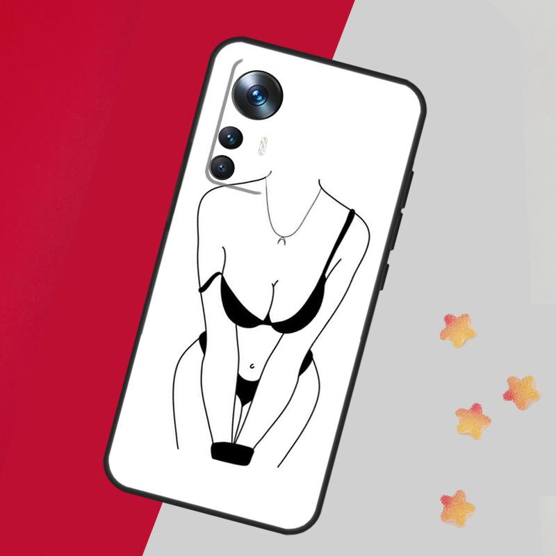 Woman Body Line Art Case For Xiaomi 15 14 13 Ultra 11T 12T 13T 14T Pro Cover For POCO X7 X6 X3 X5 F5 F6 F7 Pro