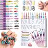 DIY Nail Pen  Painting And Doodling  Nail High-gloss Outlining Pen  Acrylic Pen Set  Colored Paint And Nail Pen 30ML