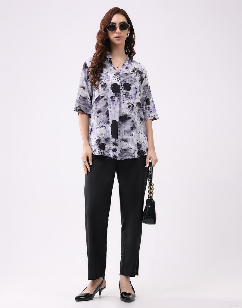 Monte Carlo Women Band Neck Three-Quarter Sleeves Coordinate Set