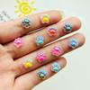 50Pcs New Cute Mini Resin Electroplating Aurora Color Cat Paw Flatback Ornament Jewelry Making Manicure Hairwear Accessories A42