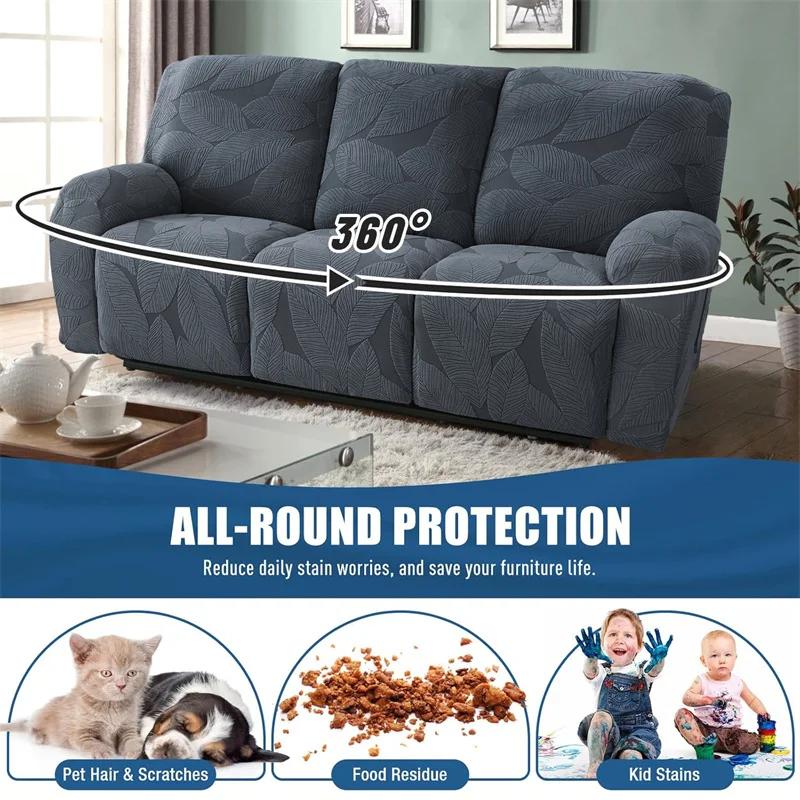 1/2/3seater Split Recliner Sofa Cover Jacquard Recliner Chair Cover Strench Armchairs Slipcover Home Funda Sillon Relax Hotel