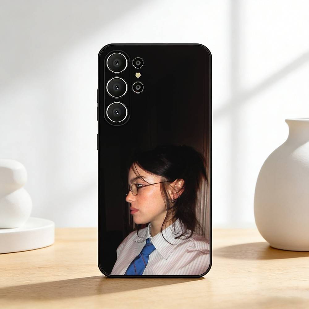 Schöne B-Billie Eilish Sängerin Handyhülle Für Samsung S26,S25,S24,S21,S22,S23,S30,Ultra,S20,FE,Lite,10,9,Schwarze Hülle
