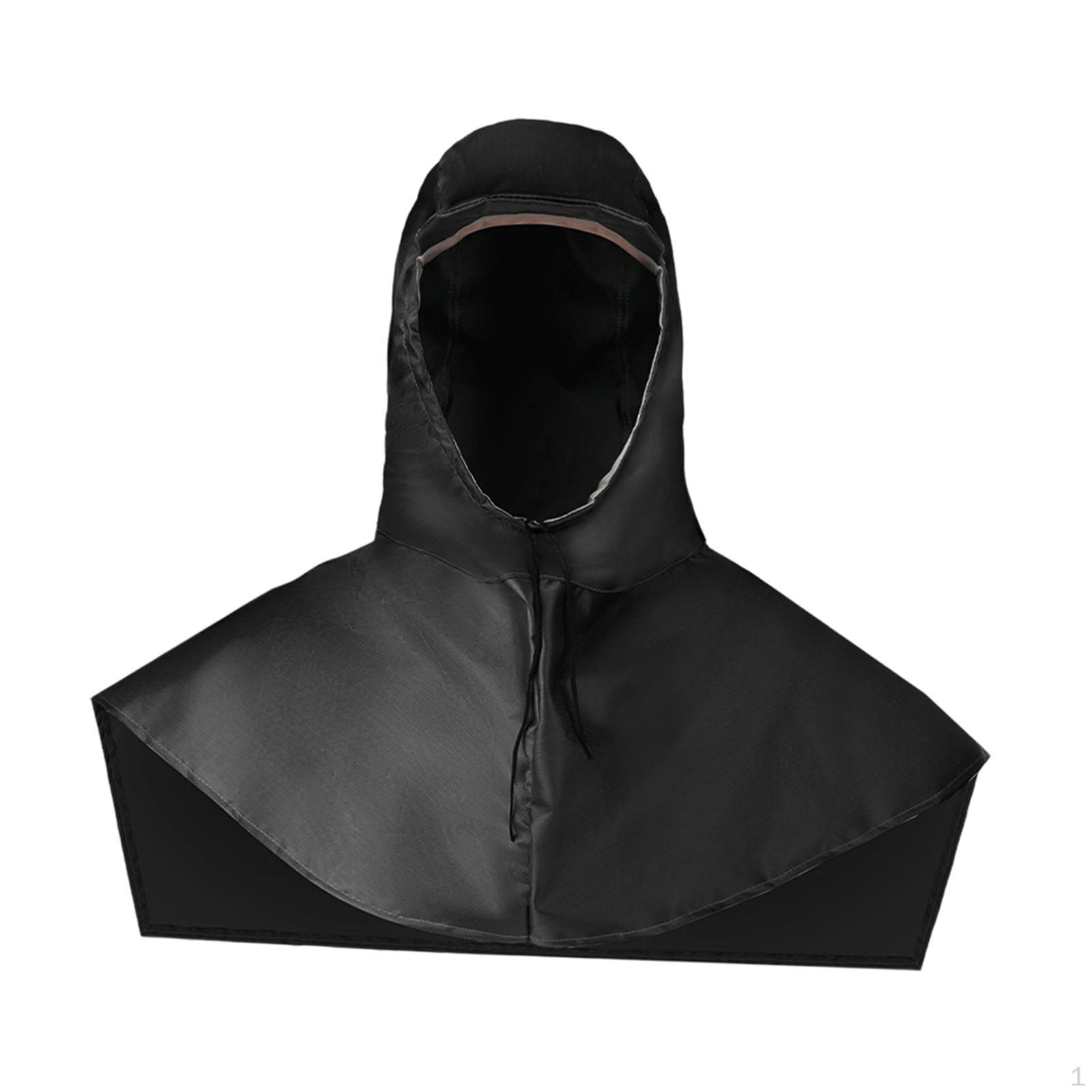 

Hood with Shoulder Cover Waterproof Dustproof Unisex Work Hat PVC Material Neck Head чёрный
