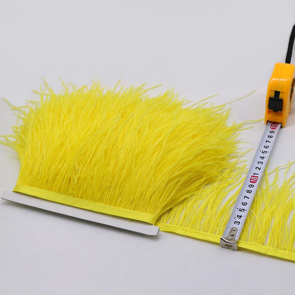 Feder1Meter Bunte Natürliche Straußenfedern Fransenbesatz 8-10CM 10-15CM Band Feder für Haare Kleidung Hochzeitsdekoration Nähbesatz