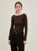 Le Back Scoop Neck Long Sleeves (Brown)