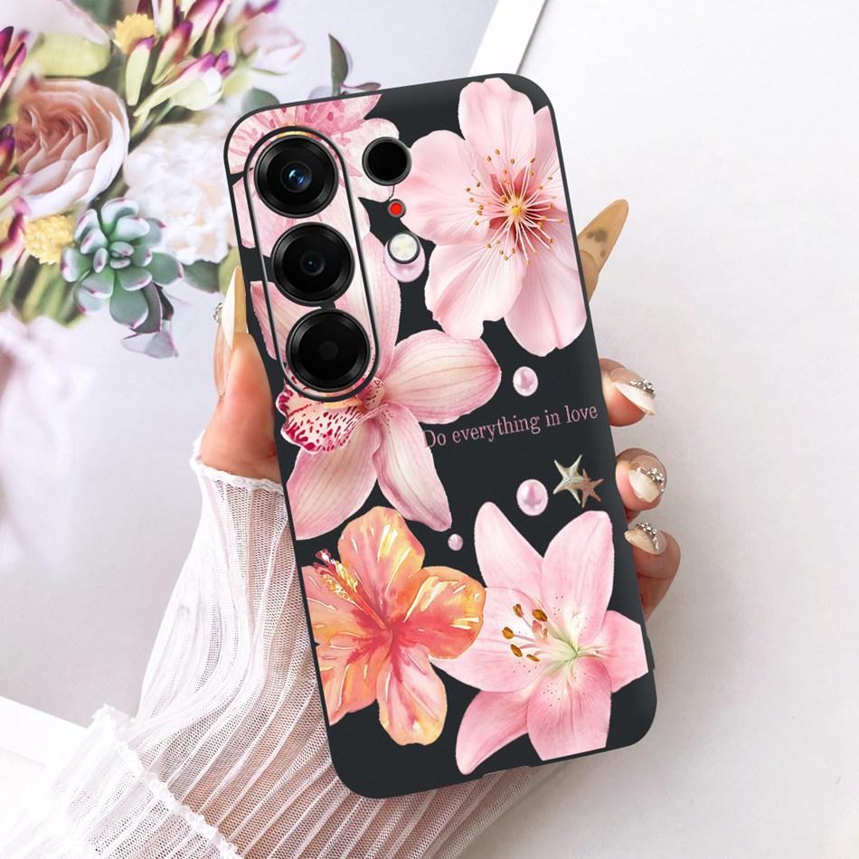 For Tecno Camon 50 4G CN5 Cute Flower Butterfly Cat Painted Case For Tecno Camon50 4G Black Silicone Soft Phone Cases