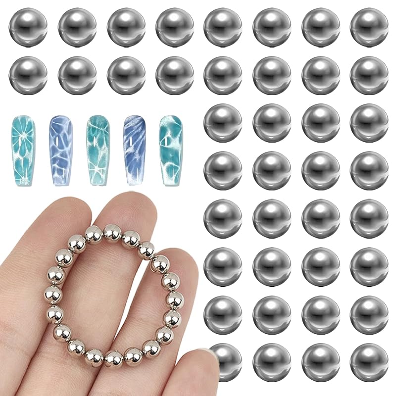 DANNEASY 40pcs Cat Eye Nail Magnet Beads, Cat Eye Gel Nail Polish Magnet Nail Art Magnet Stick Cat Eye Magnetic Nail Polish Multi-Function Magnets Magnet 3