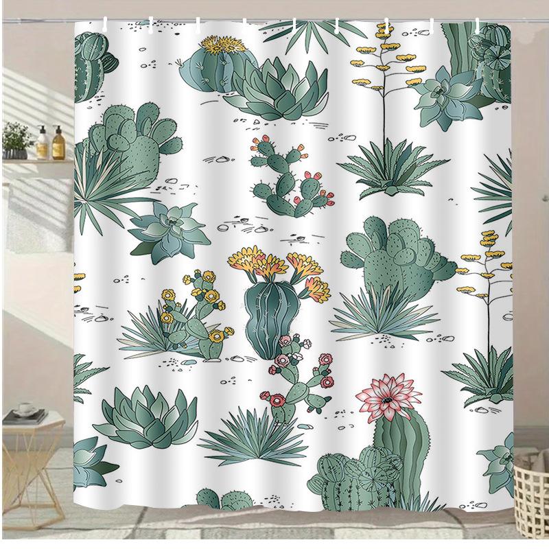 Painted Blue Heron Washable Dirt-Resistant Shower Curtain Shower Head Waterproof Polyester Bath Curtain For Home Decor