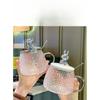 Glass Cups for Girls with High-value Water Cups for High Temperature Resistant Mugs with Lids for Couples