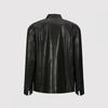 Cotton Trimming Vegetable Lamb Leather Jacket J12690os