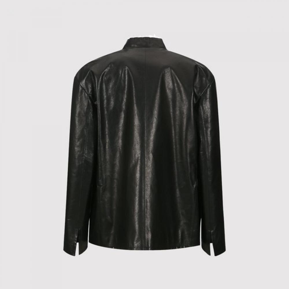 Cotton Trimming Vegetable Lamb Leather Jacket J12690os