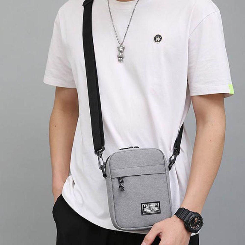 Lightweight Men's  Crossbody Bag Solid Color Small Square Bag Business Shoulder Bag  Business