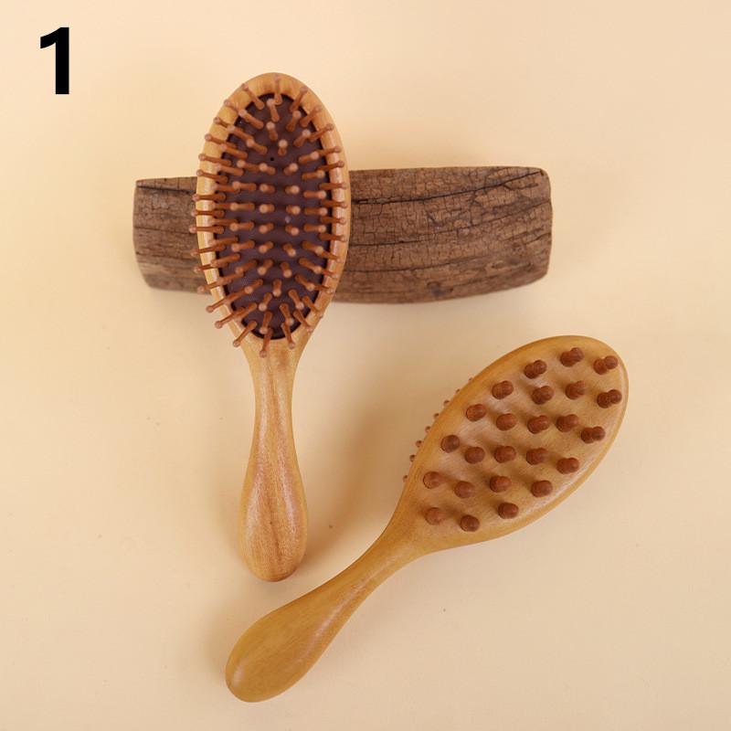 Air Cushion Comb Scalp Therapy Massage Comb Scalp Head Caring Natural Garapa Wooden Double-Sided Scraping Body Beautify Massager
