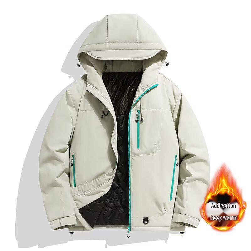 Men's Thickened Windproof Waterproof Ski Jacket - Trendy Japanese Style Winter Mountaineering Coat.