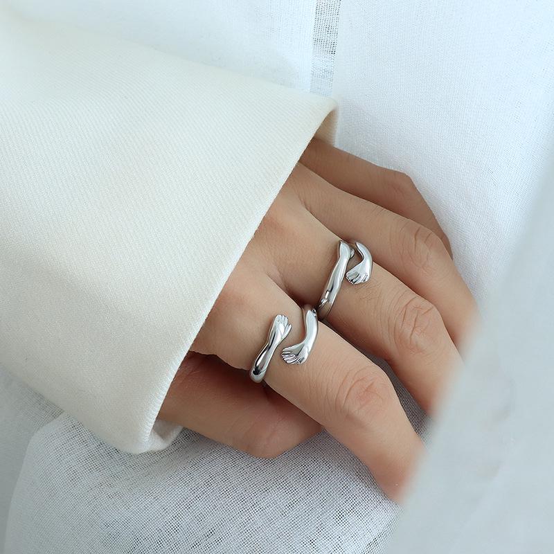 

Бренд Кольцо-обнимашка на два пальца - Титановая сталь - Кольцо на мизинец/указательный палец A203 Size 7