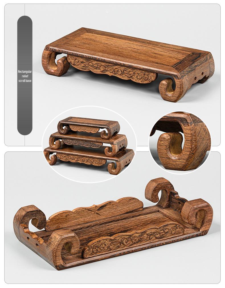 Massivholz-Displaybasis für Flügelhandwerk, Vase, Bonsai, Buddha-Statue oder Teekanne
