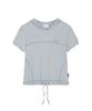 ODDSTUDIO Puff Cover Stitch Crop Hoodie - Sky Blue Melange