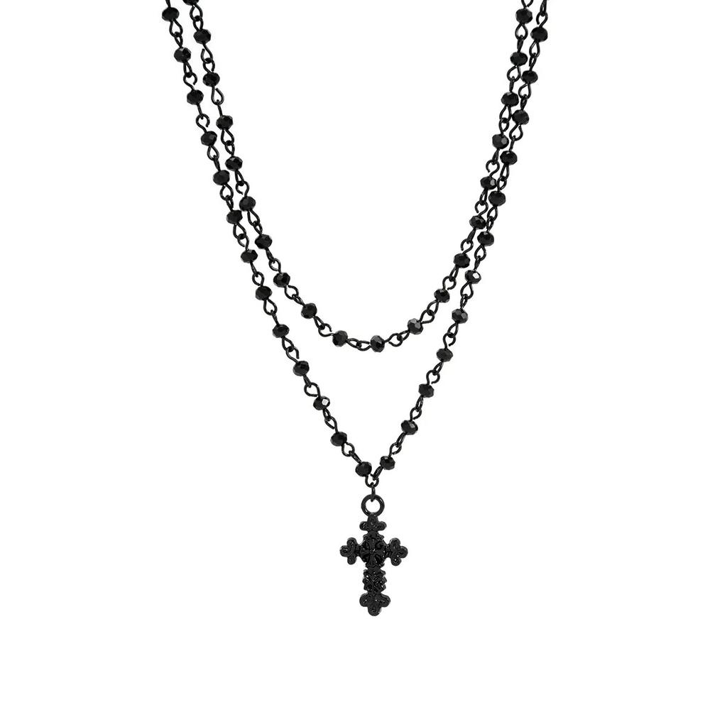 Ingemark Gothic Black Cross Jesus Star Pendant Choker Necklace for Women Punk Vintage Metal Chain Neck Jewelry Accessories New