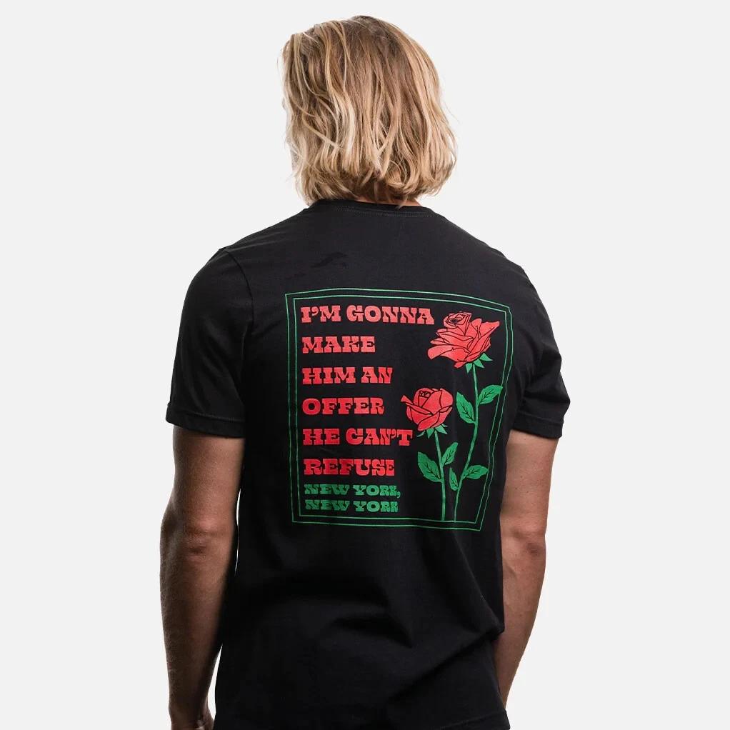 Contenders x The Godfather Mens Roses Offer Can t Refuse Black Shirt New S-3XL S