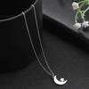 Stainless Steel Crescent Moon Star Pendant Necklace Ladies Birthday Party Jewelry Gift Cute Fashion Accessory