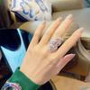 Estilo Casal, Anéis Meia Borboleta para Mulheres Zircônia Brilhante Anel de Prata Esterlina Bague Argent NOIVADO Anillos Mujer