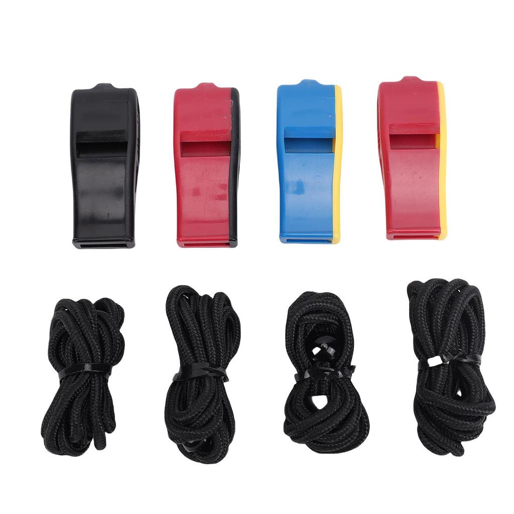 4pcs Sports Whistle Loud Crisp Sound Whistle with Lanyard for Volleyball Basketball Soccer Referees