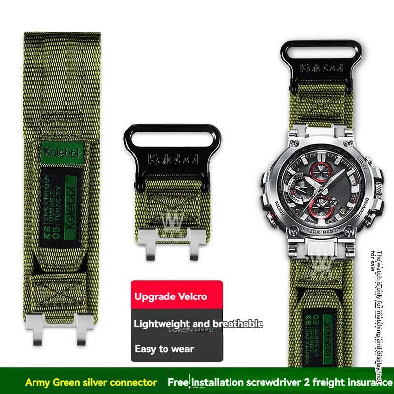 

For G-SHOCK Casio 5544 MTG-B1000 G1000 Modified Nylon Canvas Watch Strap GST B1000 Solid Steel Linker Bracelet Sport Wristband For MTG-B1000