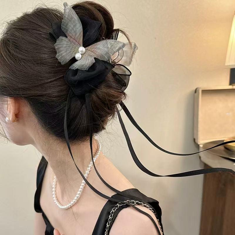 Korean High-End Acrylic Flower Hair Clip for Women - Large Shark Clip for Voluminous Styles