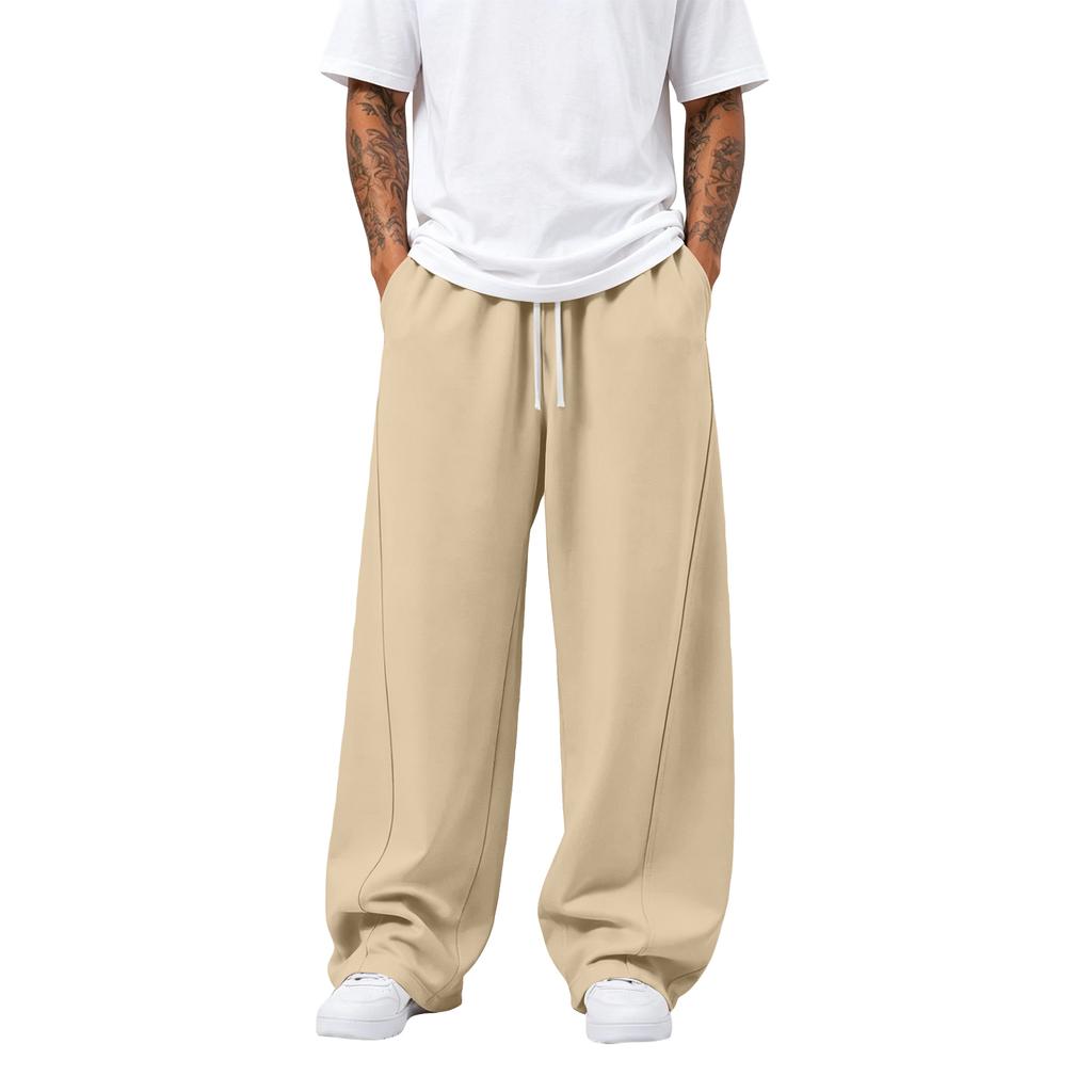 Pantaloni della tuta casual da uomo colorati a gamba larga curva per l'uso quotidiano