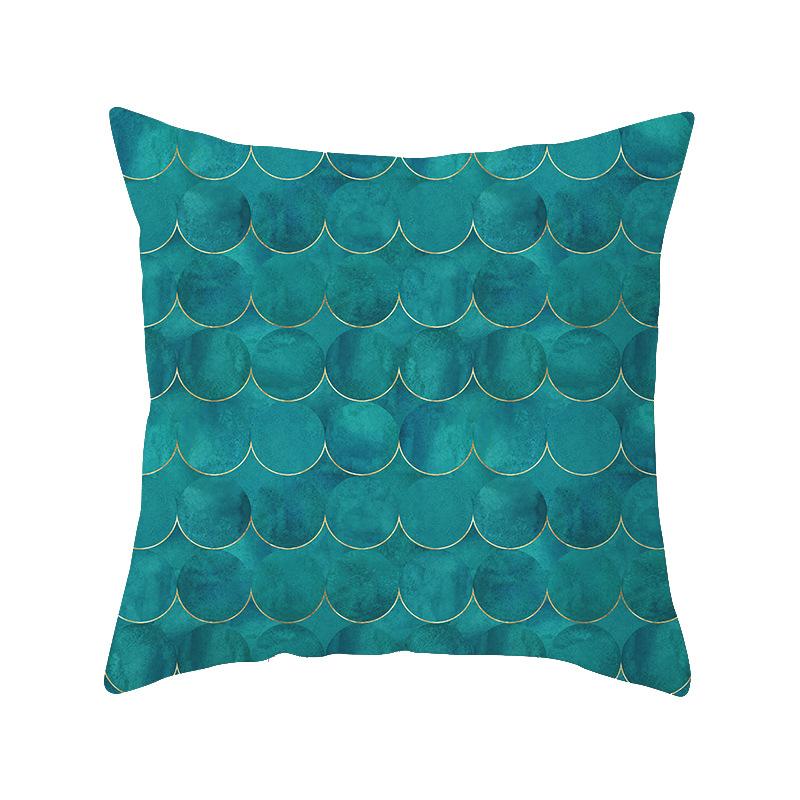 Retro Green Geometric Pillow Case Home Sofa Pillow Cushion Cover Tatami