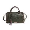 New fashion retro handbag large capacity soft leather Boston pillow bag fringed pendant women's bag