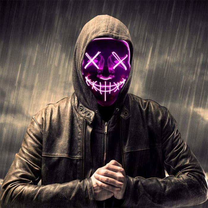 Masque LED de film d'horreur La Purge - Fushia - SHOP-STORY