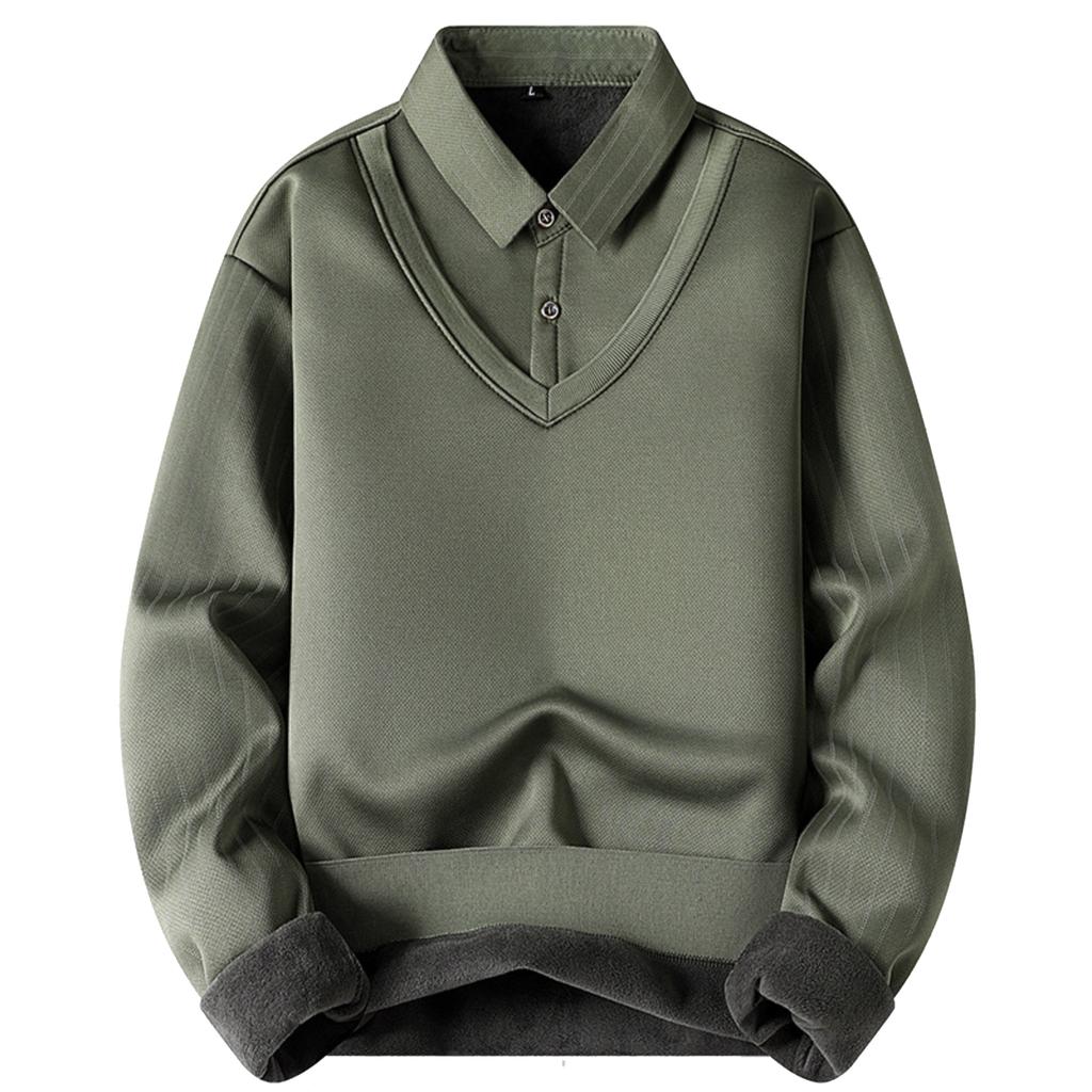 Men's Casual Color-blocking And Patchwork Style Two-piece Hoodie, Men's Loose Lapel Shirt Hoodie