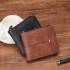 Zipper Men Short Wallet PU Leather ID Card Holder Fashion Business Clutch Bag  Gift