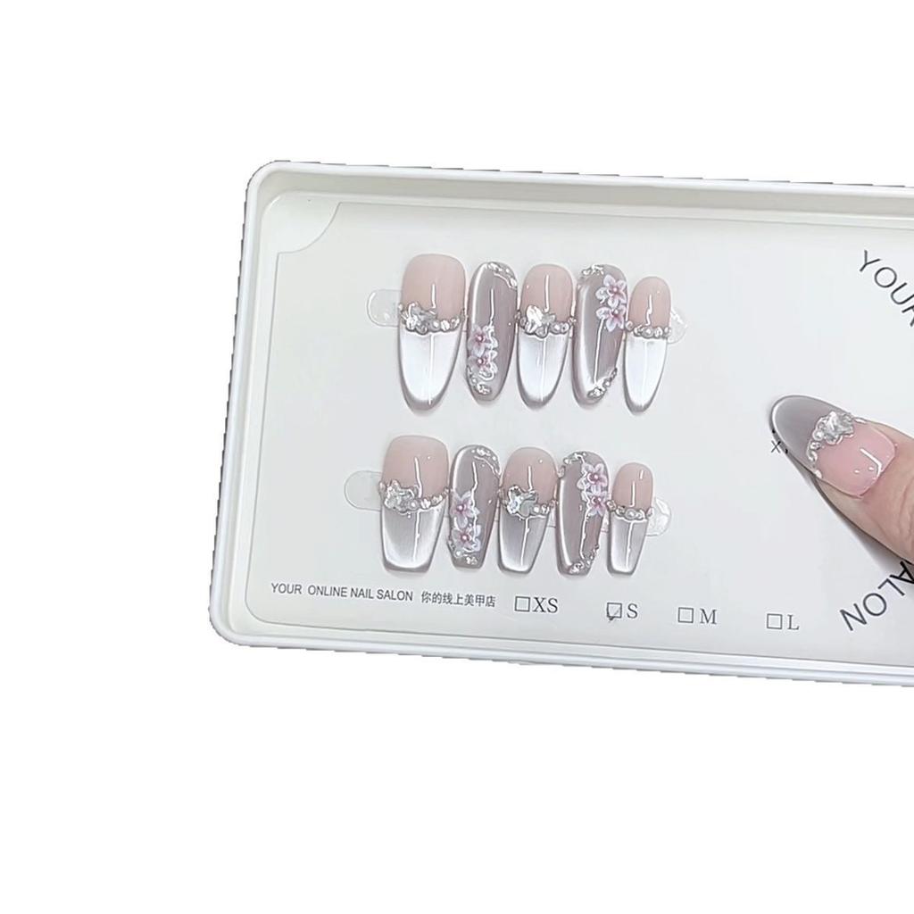 Pure Hand-made Phototherapy Wears Kasumi Flowers and Picks Cat's Eyes Three-dimensional Flower Reuse Nail Art Patch